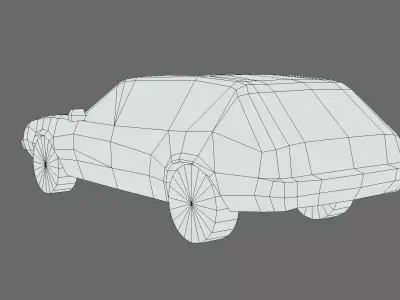 Old School Station Wagon Low-poly 3D model