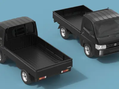 Black Suzuki Carry Truck Simplified  purchase 3D model