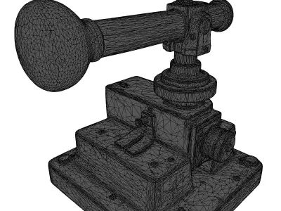 Rusty Industrial Lever Mechanism 3D model