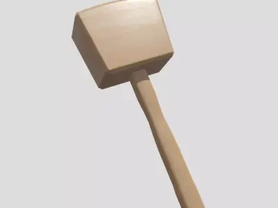 Wooden Hammer Low-poly 3D model purchase