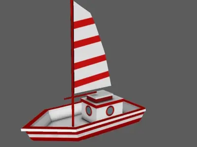 Low Poly Sail Boat Low-poly 3D model