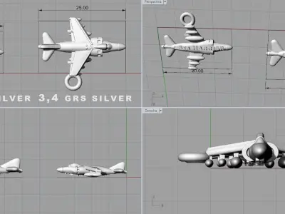 Sea harrier pendant 3D print model