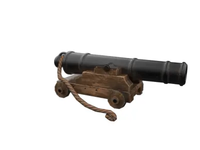 PBR Ship Cannon Model  Low-poly 3D model