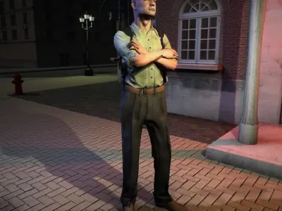 StreetCop Inspector Low-poly 3D model