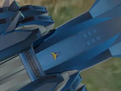 Ptolemaios futuristic spaceship flying in space 3D model