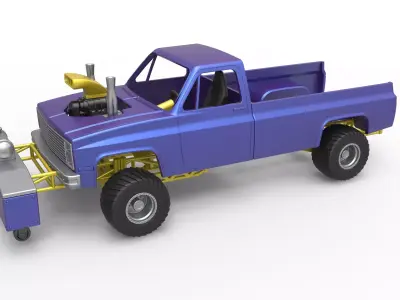 Pulling truck 4wd Scale 1 to 25 3D print model purchase