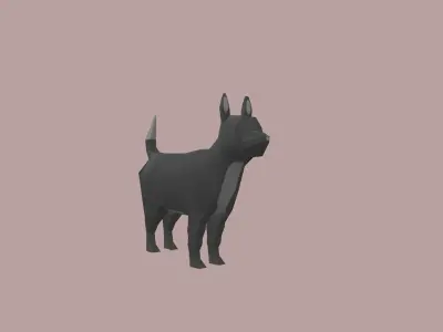 Dog Cartoon Low-poly 3D model