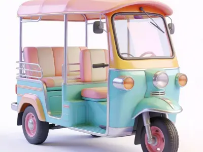 Pastel Tactical Easter Tuk Tuk Collection  3D Model Pack