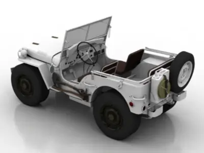 Car 1945 Willys MB Jeep 3D model