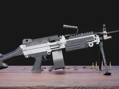Modular M249 Saw Low-poly 3D model