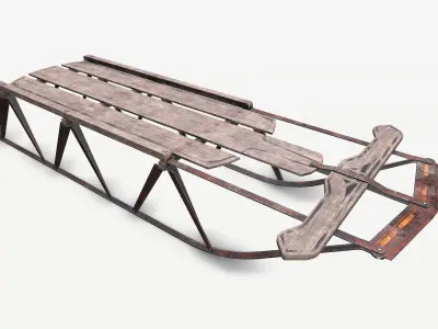 Snow Sled  Low-poly 3D model