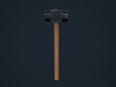 SledgeHammer axe Low-poly 3D model