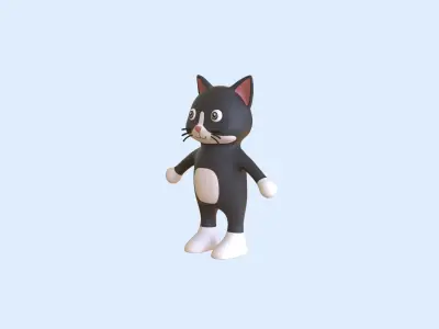 High-Quality 3D Cute Cat for Games  Low-poly 3D model