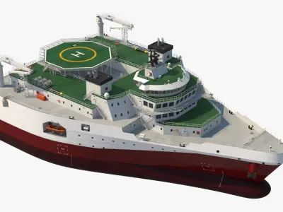 Seismic Survey Vessel 3D model purchase