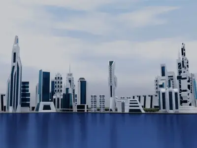 Sci Fi City Free low-poly 3D model