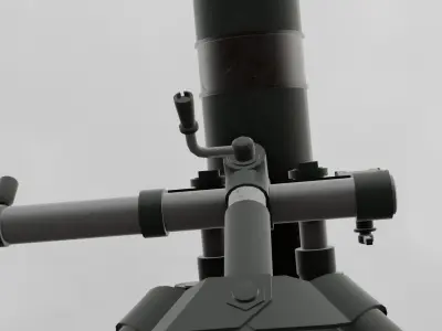 UPIK-82 Ukraine mortar Low-poly 3D model