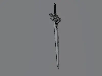 Low-Poly Genshin Impact COOL STEEL SWORD Low-poly 3D model
