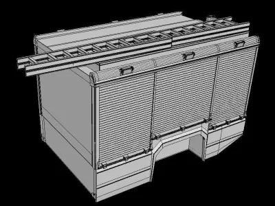 Rosenbauer ET Back Construction Low-poly 3D model