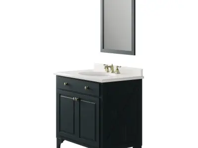 OVE Ashmore Antique Black 36 Vanity  3D model