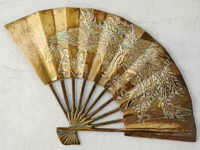Asian Brass Fan 3D model