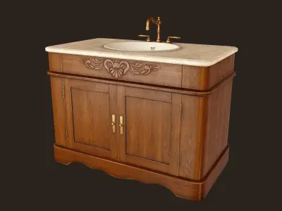 Antique Sink - PBR Game Ready Low-poly 3D model