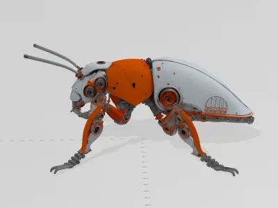 Cyberpunk Mechanical Beetle 3D Model 3D model