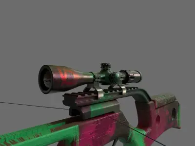 Anarchy style crossbow game ready low poly baked Low-poly 3D model