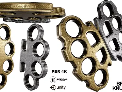 Brass Knuckles  2 Types Low-poly 3D model
