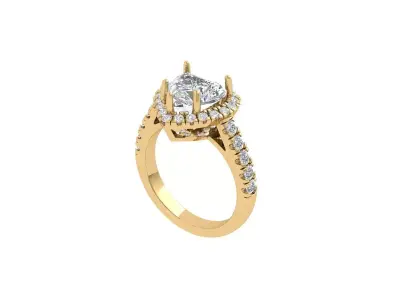 Heart Art Deco Ring 3D print model order
