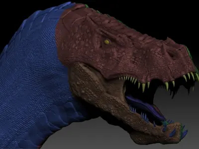 Dinosaur Iron Fire Dragon Sculpt Project 3D model