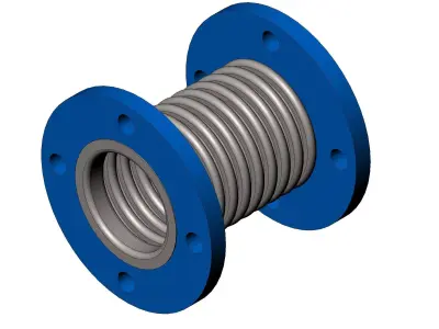 Junta de Expansao Flangeada MODELO CAD Low-poly 3D model