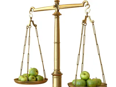 Brass Library Scales and Pedestal 3D model