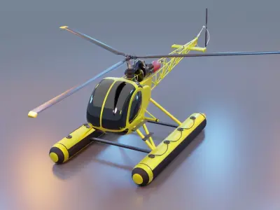 Sea Helicopter Low-poly 3D model