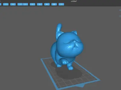 Cute cat 3D print model