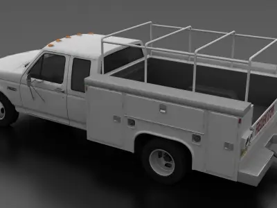 F-Series F-350 DRW SuperCab Service Utility Truck 1992 Low-poly 3D model