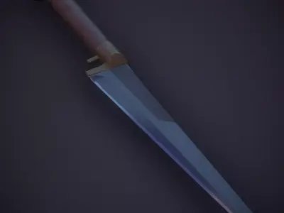 Game-ready sword with PBR material metal rough Free low-poly 3D model
