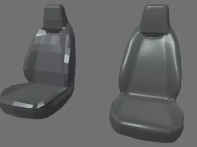 Car Seat 017 Low-poly 3D model