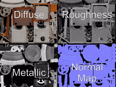 Antique Silver Grinder model pack Low-poly 3D model