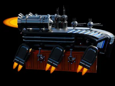 Cargo Spaceship - SKY BEETLE Low-poly 3D model