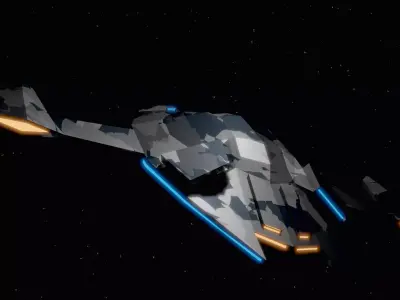Detroit spaceship Low-poly 3D model