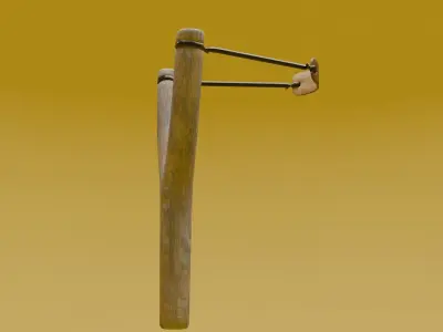 Wooden Slingshot 3d 3D model