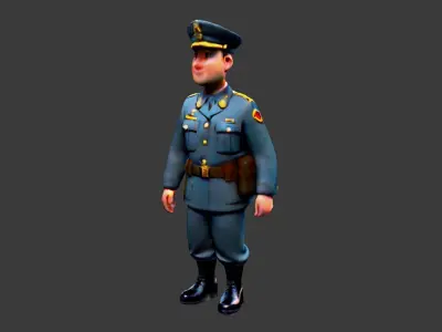 World War II Soldier Low-poly 3D model buy