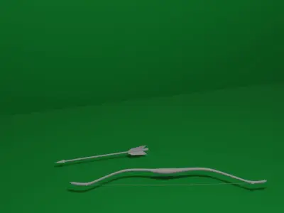 Bow and Arrow Low-poly 3D model get