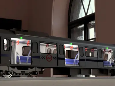 DMRC BOMBARDIER Metro Coach Low-poly 3D model