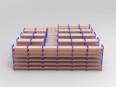 Mild Steel Ware House Rack 3D model