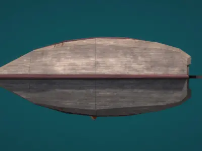 Old Europian Sea Ship Low-poly 3D model