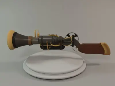 SteamPunk Shotgun Cartoon 3D model