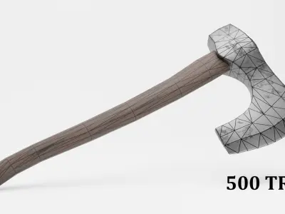 Game-Ready PBR Axe Low-poly 3D model