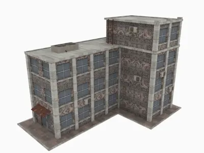 Apartment Building  Low-poly 3D model