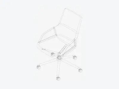 Chair - Conference - Worksmart - 5 Star Castors Low-poly 3D model